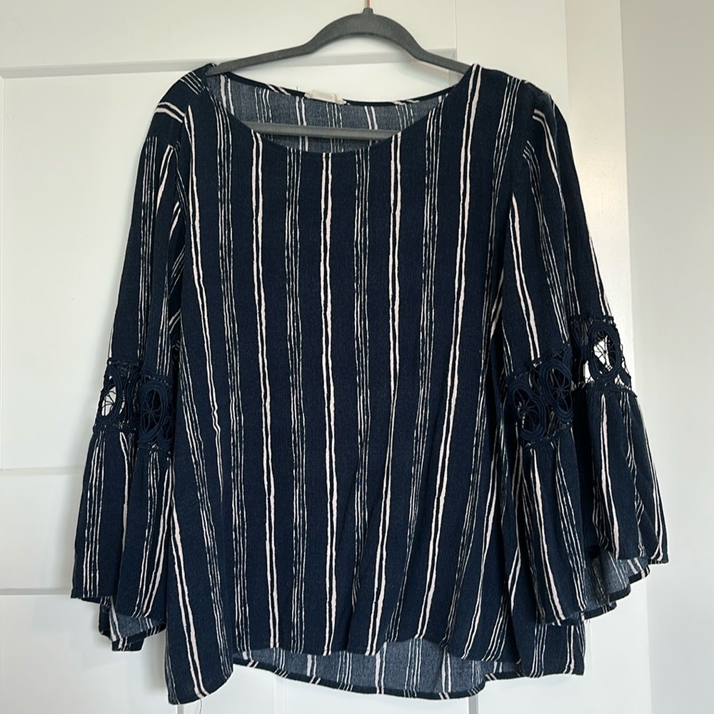 Boho three-quarter length sleeve blouse